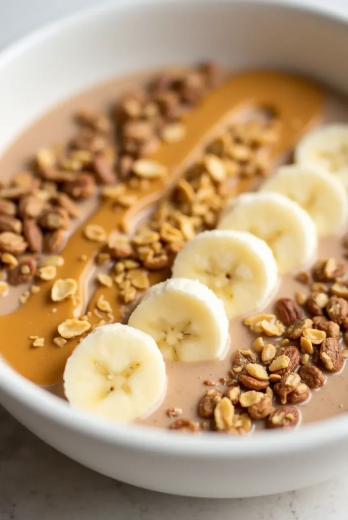 Peanut Butter Protein Smoothie Bowl 1