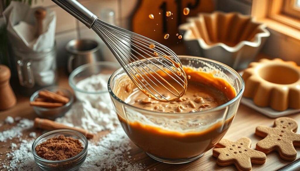 Gingerbread Bundt Cake Mixing Technique