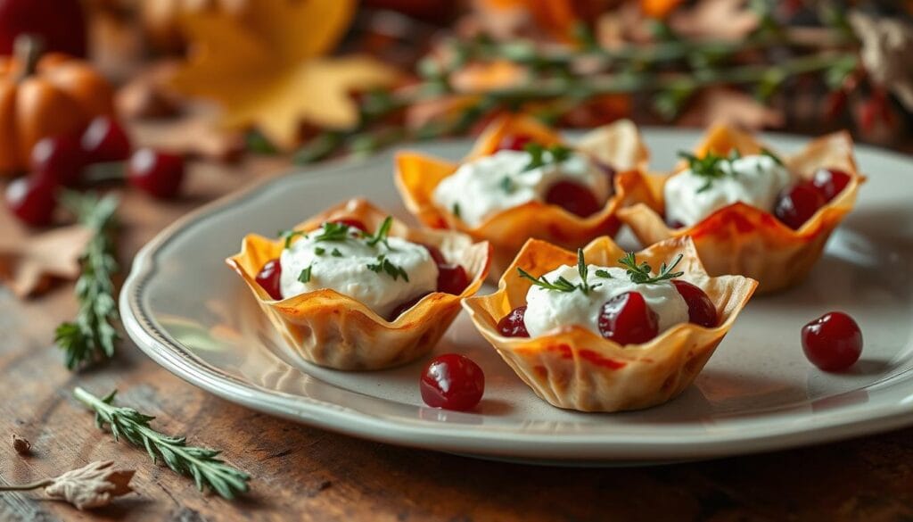 Cranberry Phyllo Cups with Goat Cheese