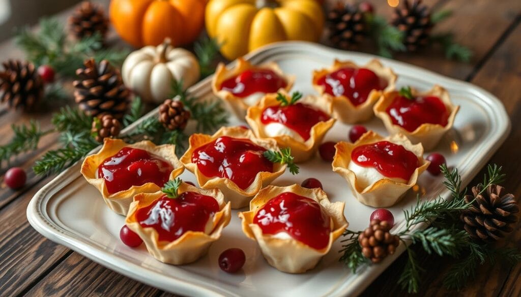 Festive Cranberry Phyllo Cups Appetizer Platter