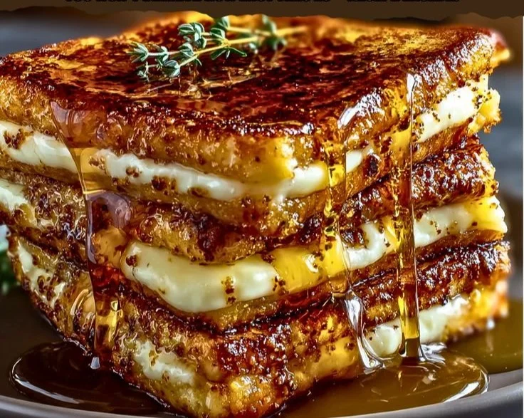 Delicious Crème Brûlée French Toast with caramelized sugar crust and creamy center